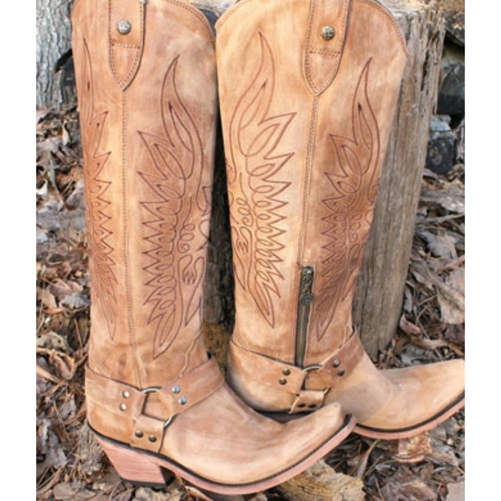 Liberty black Wings of Freedom leather boots 8